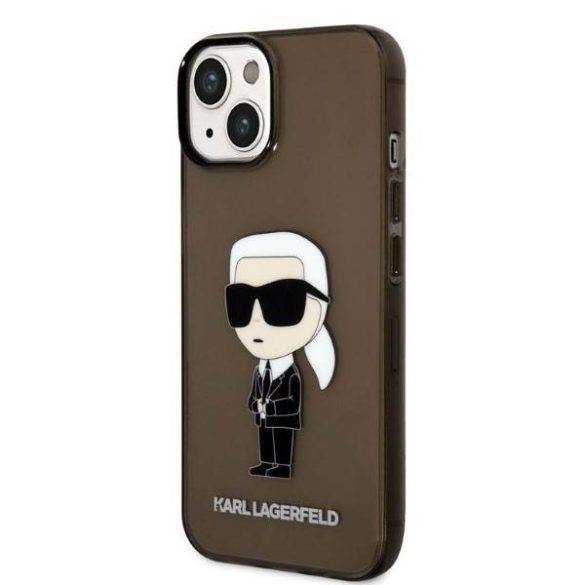 Karl Lagerfeld KLHCP14MHNIKTCK iPhone 14 Plus / 15 Plus 6,7" fekete keménytok ikonikus Karl Lagerfeld