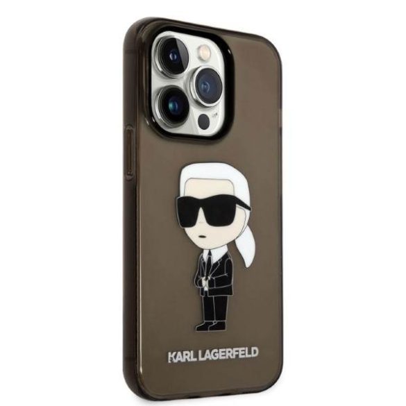 Karl Lagerfeld KLHCP14LHNIKTCK iPhone 14 Pro 6,1" fekete ikonikus Karl Lagerfeld keménytok