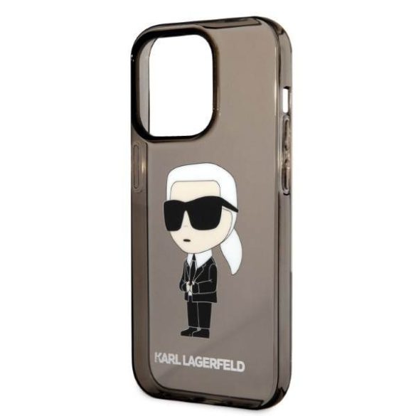 Karl Lagerfeld KLHCP14LHNIKTCK iPhone 14 Pro 6,1" fekete ikonikus Karl Lagerfeld keménytok