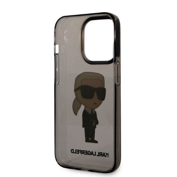 Karl Lagerfeld KLHCP14LHNIKTCK iPhone 14 Pro 6,1" fekete ikonikus Karl Lagerfeld keménytok