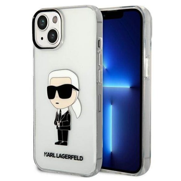 Karl Lagerfeld KLHCP14MHNIKTCT iPhone 14 Plus / 15 Plus 6,7" átlátszó keménytok ikonikus Karl Lagerfeld