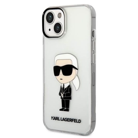 Karl Lagerfeld KLHCP14MHNIKTCT iPhone 14 Plus / 15 Plus 6,7" átlátszó keménytok ikonikus Karl Lagerfeld