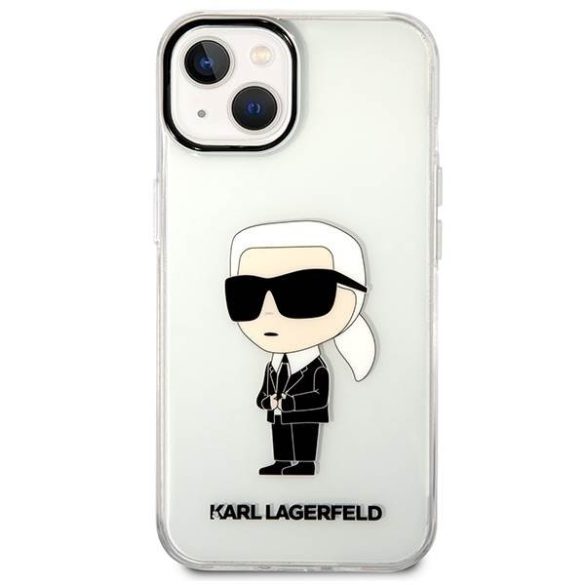 Karl Lagerfeld KLHCP14MHNIKTCT iPhone 14 Plus / 15 Plus 6,7" átlátszó keménytok ikonikus Karl Lagerfeld