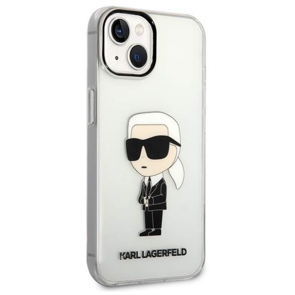 Karl Lagerfeld KLHCP14MHNIKTCT iPhone 14 Plus / 15 Plus 6,7" átlátszó keménytok ikonikus Karl Lagerfeld