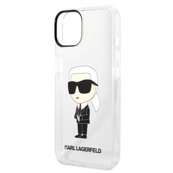 Karl Lagerfeld KLHCP14MHNIKTCT iPhone 14 Plus / 15 Plus 6,7" átlátszó keménytok ikonikus Karl Lagerfeld