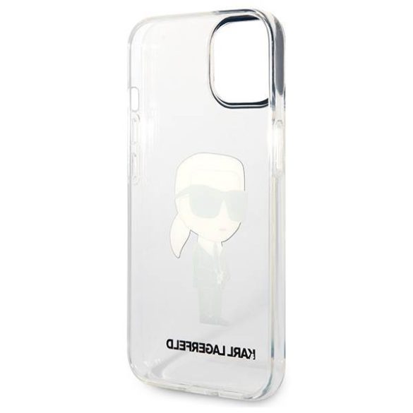 Karl Lagerfeld KLHCP14MHNIKTCT iPhone 14 Plus / 15 Plus 6,7" átlátszó keménytok ikonikus Karl Lagerfeld