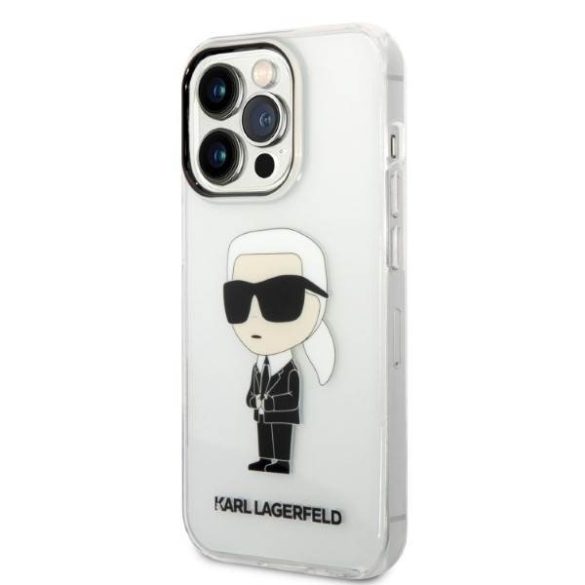 Karl Lagerfeld KLHCP14LHNIKTCT iPhone 14 Pro 6,1" átlátszó ikonikus Karl Lagerfeld keménytok