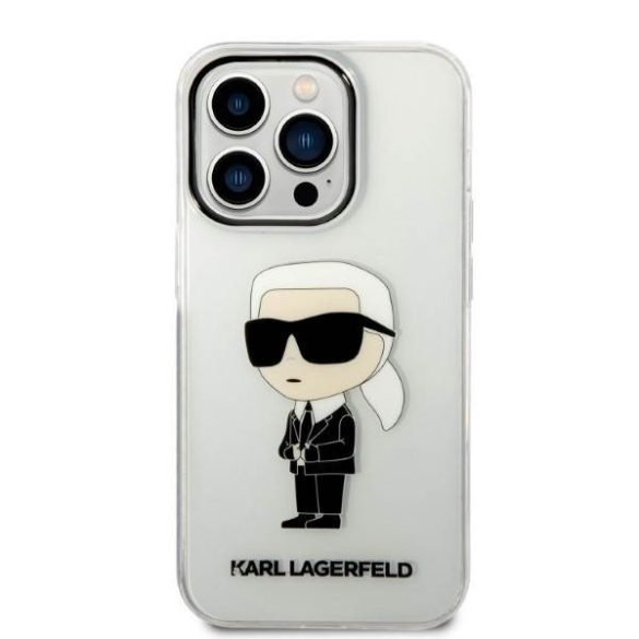 Karl Lagerfeld KLHCP14LHNIKTCT iPhone 14 Pro 6,1" átlátszó ikonikus Karl Lagerfeld keménytok