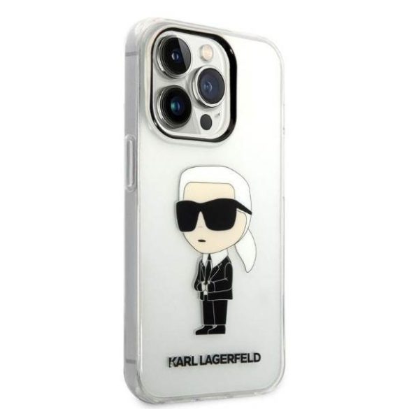 Karl Lagerfeld KLHCP14LHNIKTCT iPhone 14 Pro 6,1" átlátszó ikonikus Karl Lagerfeld keménytok