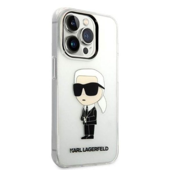 Karl Lagerfeld KLHCP14XHNIKTCT iPhone 14 Pro Max 6,7" átlátszó ikonikus Karl Lagerfeld keménytok