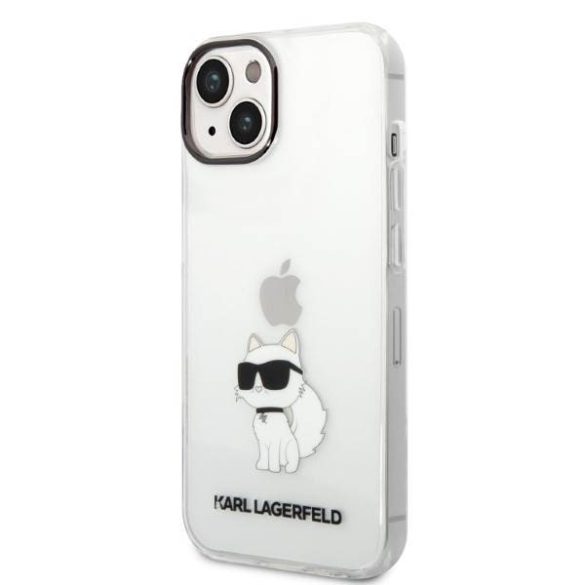 Karl Lagerfeld KLHCP14MHNCHTCT iPhone 14 Plus / 15 Plus 6,7" átlátszó keménytok ikonikus Choupette