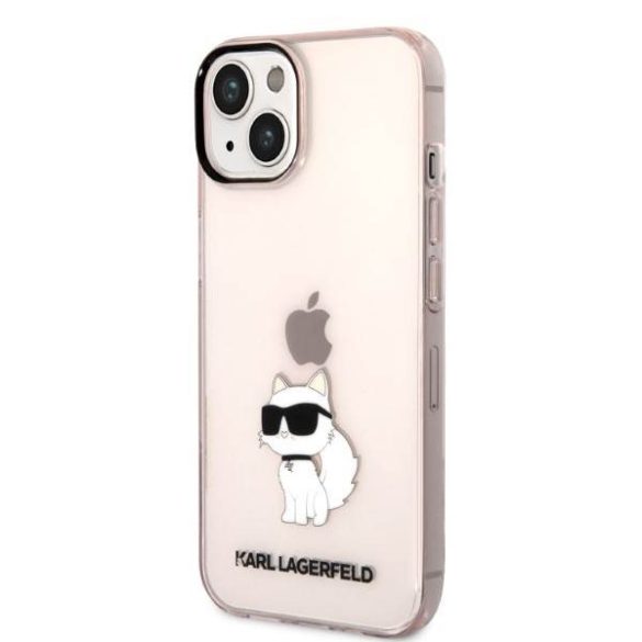 Karl Lagerfeld KLHCP14SHNCHTCP iPhone 14 / 15 / 13 6,1" rózsaszín keménytok ikonikus Choupette