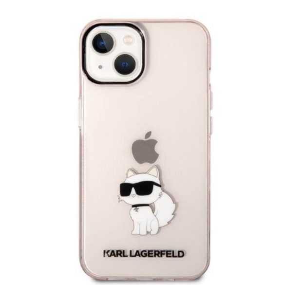 Karl Lagerfeld KLHCP14SHNCHTCP iPhone 14 / 15 / 13 6,1" rózsaszín keménytok ikonikus Choupette