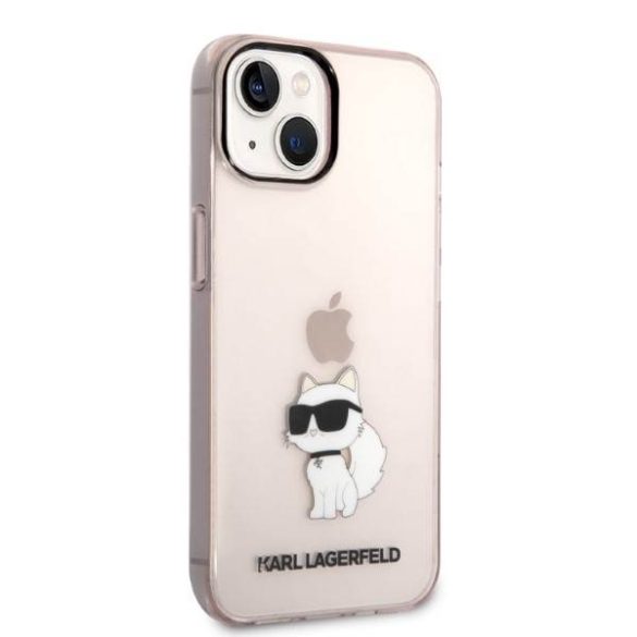 Karl Lagerfeld KLHCP14SHNCHTCP iPhone 14 / 15 / 13 6,1" rózsaszín keménytok ikonikus Choupette