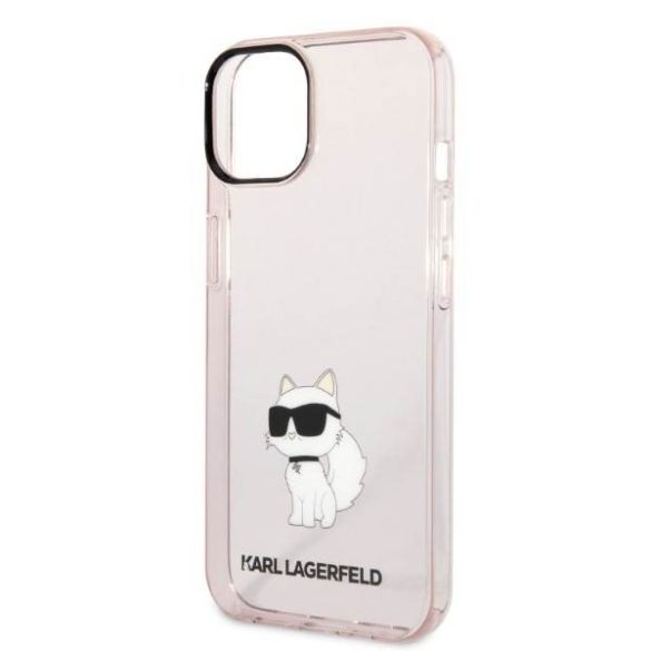 Karl Lagerfeld KLHCP14SHNCHTCP iPhone 14 / 15 / 13 6,1" rózsaszín keménytok ikonikus Choupette