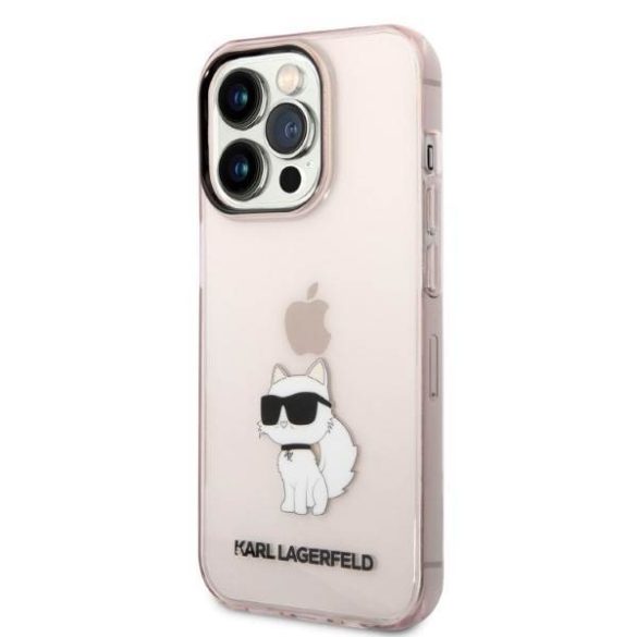 Karl Lagerfeld KLHCP14LHNCHTCP iPhone 14 Pro 6,1" rózsaszín ikonikus Choupette keménytok