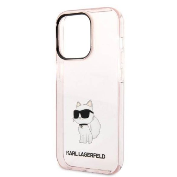 Karl Lagerfeld KLHCP14LHNCHTCP iPhone 14 Pro 6,1" rózsaszín ikonikus Choupette keménytok