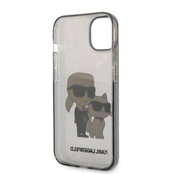 Karl Lagerfeld KLHCP14MHNKCTGK iPhone 14 Plus / 15 Plus 6,7" fekete keménytok Glitter Karl&Choupette