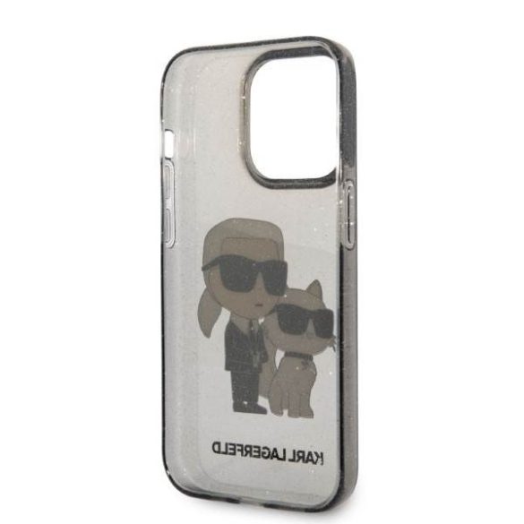 Karl Lagerfeld KLHCP14LHNKCTGK iPhone 14 Pro 6,1" fekete csillogó Karl&Choupette keménytok