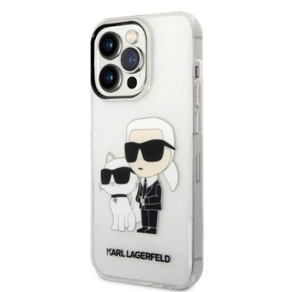 Karl Lagerfeld KLHCP14XHNKCTGT iPhone 14 Pro Max 6,7" átlátszó csillogó Karl&Choupette keménytok