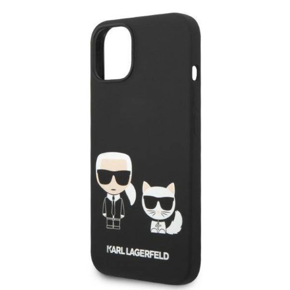 Karl Lagerfeld KLHMP14SSSKCK iPhone 14 / 15 / 13 6,1" keménytok fekete Folyékony szilikon Karl & Choupette Magsafe