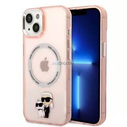  Karl Lagerfeld KLHMP14MHNKCIP iPhone 14 Plus 6,7" keménytok rózsaszín ikonikus Karl&Choupette Magsafe