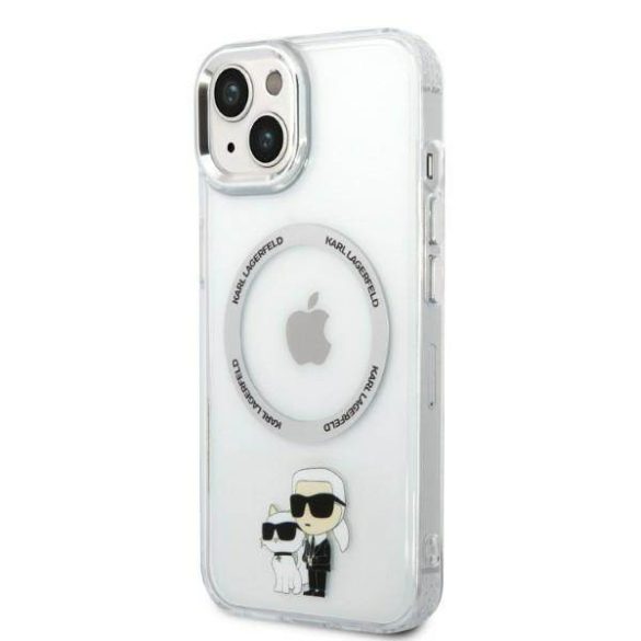 Karl Lagerfeld KLHMP14SHNKCIT iPhone 14 / 15 / 13 6,1" keménytok átlátszó ikonikus Karl&Choupette Magsafe