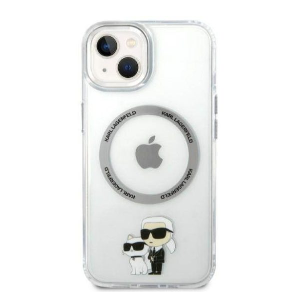 Karl Lagerfeld KLHMP14SHNKCIT iPhone 14 / 15 / 13 6,1" keménytok átlátszó ikonikus Karl&Choupette Magsafe