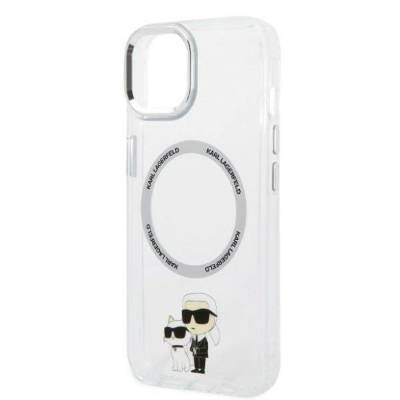 Karl Lagerfeld KLHMP14SHNKCIT iPhone 14 / 15 / 13 6,1" keménytok átlátszó ikonikus Karl&Choupette Magsafe