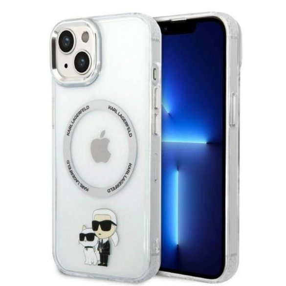 Karl Lagerfeld KLHMP14MHNKCIT iPhone 14 Plus / 15 Plus 6,7" keménytok átlátszó ikonikus Karl&Choupette Magsafe