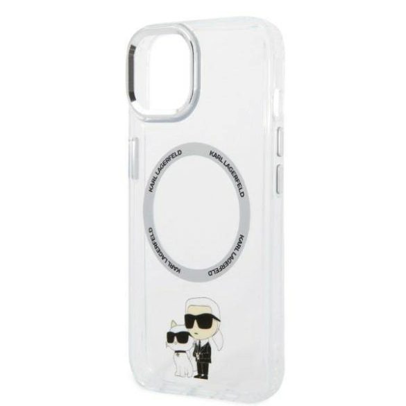 Karl Lagerfeld KLHMP14MHNKCIT iPhone 14 Plus / 15 Plus 6,7" keménytok átlátszó ikonikus Karl&Choupette Magsafe