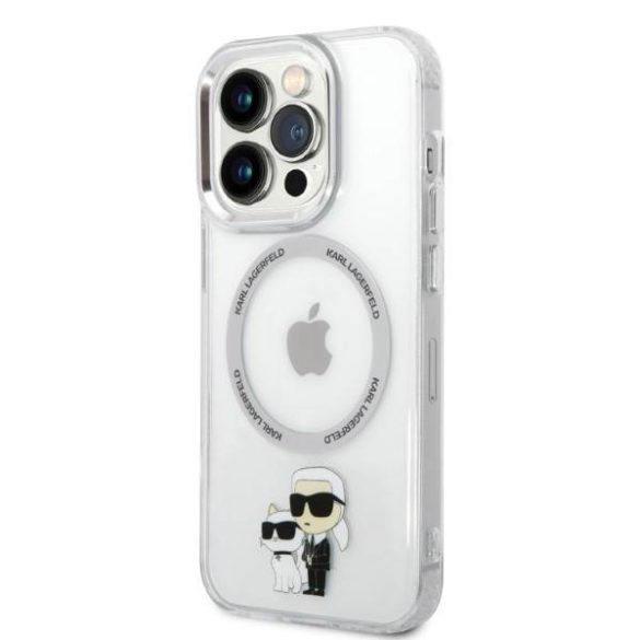 Karl Lagerfeld KLHMP14LHNKCIT iPhone 14 Pro 6,1" keménytok átlátszó, ikonikus Karl&Choupette Magsafe tok
