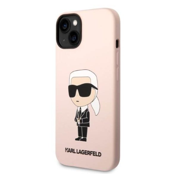 Karl Lagerfeld KLHMP14SSNIKBCP iPhone 14 / 15 / 13 6,1" keménytok rózsaszín szilikon ikonikus Magsafe