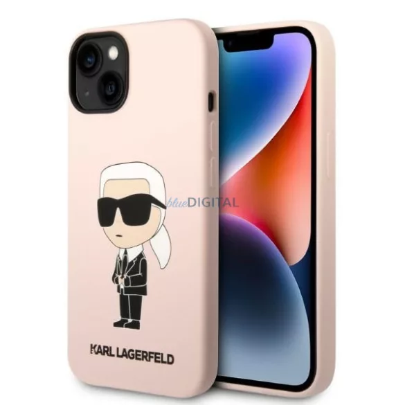 Karl Lagerfeld KLHMP14MSNIKBCP iPhone 14 Plus 6,7" keménytok rózsaszín szilikon ikonikus Magsafe