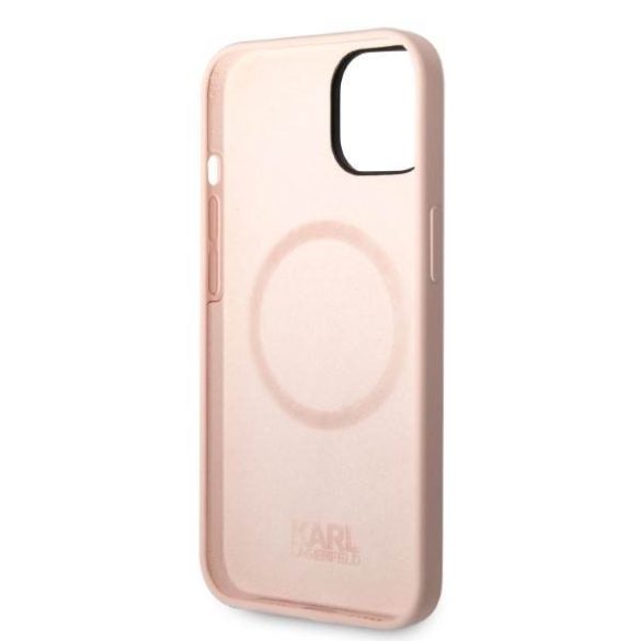 Karl Lagerfeld KLHMP14MSNIKBCP iPhone 14 Plus / 15 Plus 6,7" keménytok rózsaszín szilikon ikonikus Magsafe