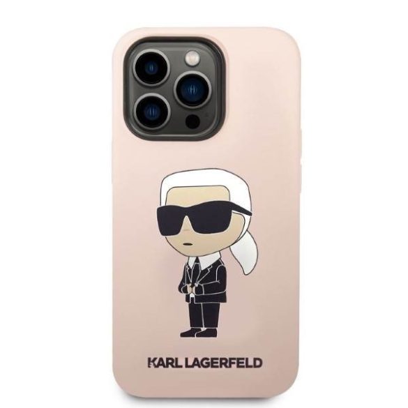 Karl Lagerfeld KLHMP14LSNIKBCP iPhone 14 Pro 6,1" keménytok rózsaszín szilikon ikonikus Magsafe tok