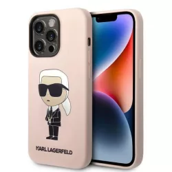   Karl Lagerfeld KLHMP14XSNIKBCP iPhone 14 Pro Max 6,7" keménytok rózsaszín szilikon ikonikus Magsafe tok