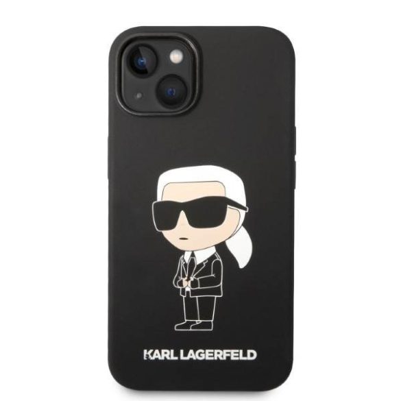 Karl Lagerfeld KLHMP14SSNIKBCK iPhone 14 / 15 / 13 6,1" keménytok fekete Szilikon ikonikus Magsafe