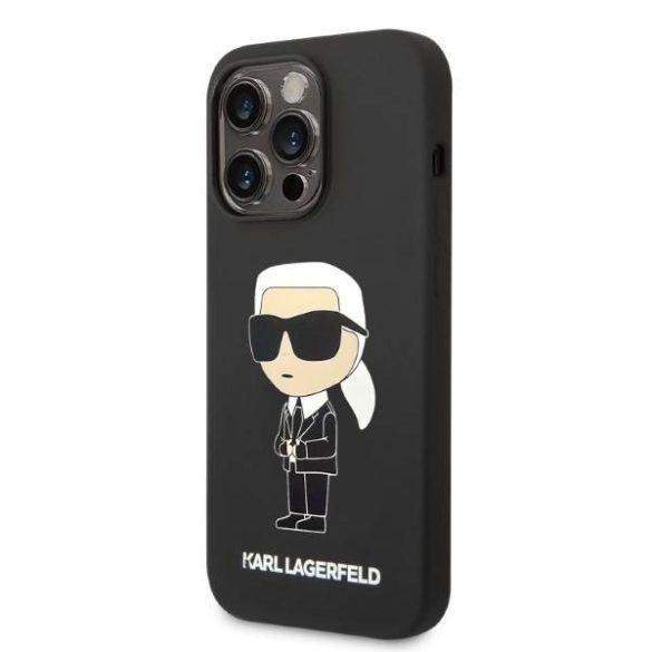 Karl Lagerfeld KLHMP14LSNIKBCK iPhone 14 Pro 6,1" keménytok fekete szilikon ikonikus Magsafe tok