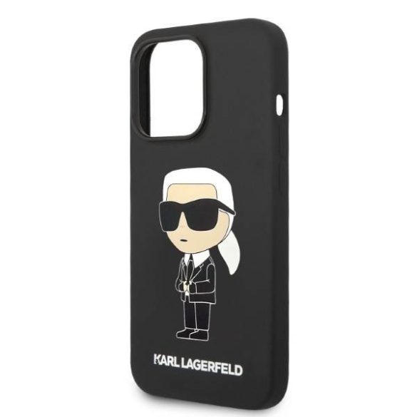 Karl Lagerfeld KLHMP14LSNIKBCK iPhone 14 Pro 6,1" keménytok fekete szilikon ikonikus Magsafe tok