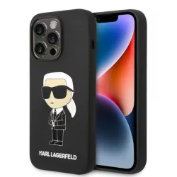   Karl Lagerfeld KLHMP14XSNIKBCK iPhone 14 Pro Max 6,7" keménytok fekete szilikon ikonikus Magsafe tok