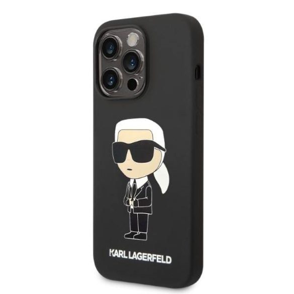 Karl Lagerfeld KLHMP14XSNIKBCK iPhone 14 Pro Max 6,7" keménytok fekete szilikon ikonikus Magsafe tok
