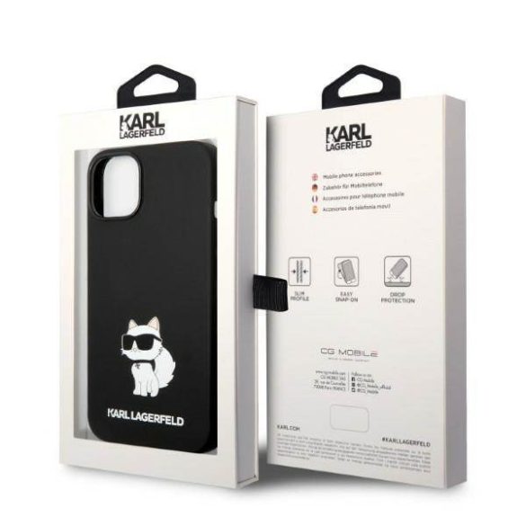 Karl Lagerfeld KLHMP14SSNCHBCK iPhone 14 / 15 / 13 6,1" keménytok fekete Szilikon Choupette MagSafe