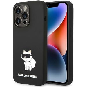 Karl Lagerfeld KLHMP14LSNCHBCK iPhone 14 Pro 6,1" keménytok fekete Szilikon Choupette MagSafe