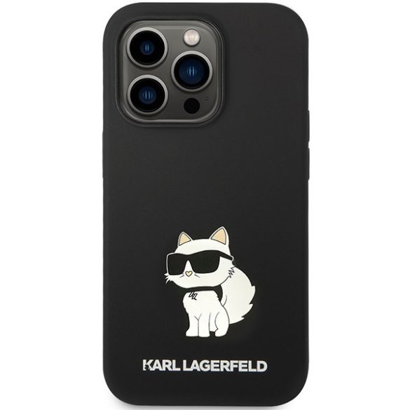 Karl Lagerfeld KLHMP14LSNCHBCK iPhone 14 Pro 6,1" keménytok fekete Szilikon Choupette MagSafe