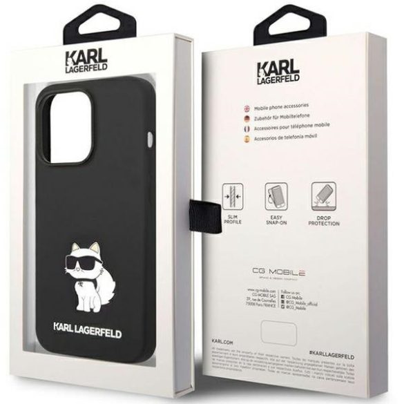 Karl Lagerfeld KLHMP14LSNCHBCK iPhone 14 Pro 6,1" keménytok fekete Szilikon Choupette MagSafe