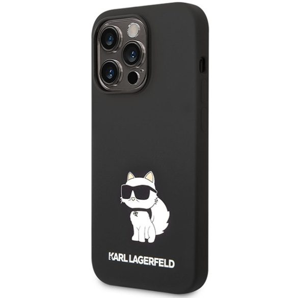 Karl Lagerfeld KLHMP14XSNCHBCK iPhone 14 Pro Max 6,7" keménytok fekete Szilikon Choupette MagSafe