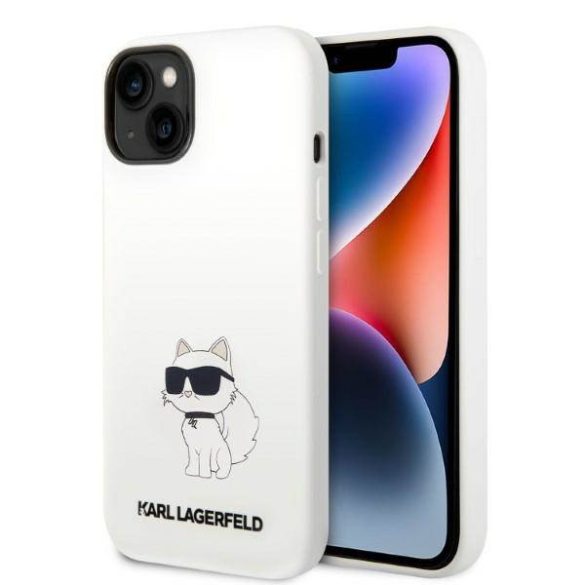 Karl Lagerfeld KLHMP14SSNCHBCH iPhone 14 / 15 / 13 6,1" keménytok fehér szilikon Choupette MagSafe