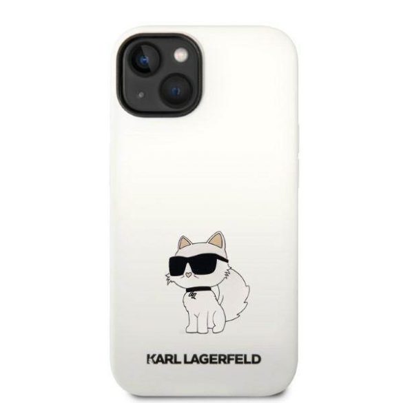 Karl Lagerfeld KLHMP14SSNCHBCH iPhone 14 / 15 / 13 6,1" keménytok fehér szilikon Choupette MagSafe