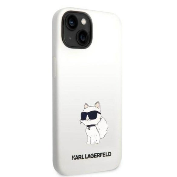 Karl Lagerfeld KLHMP14SSNCHBCH iPhone 14 / 15 / 13 6,1" keménytok fehér szilikon Choupette MagSafe